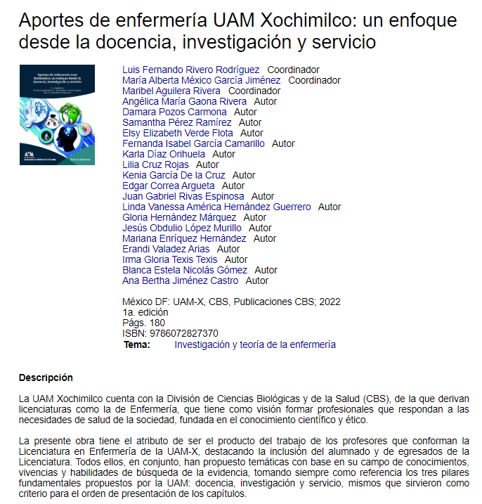 Aportes de enfermería UAM Xochimilco